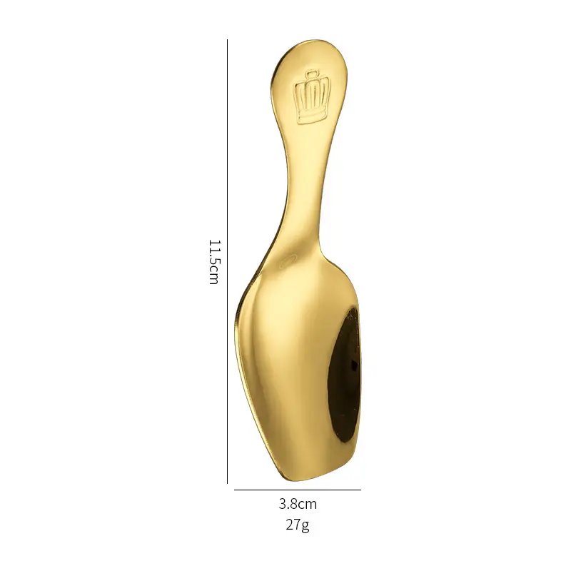 304 Stainless Steel Short Handle Spoon with Crown Design - Image 2