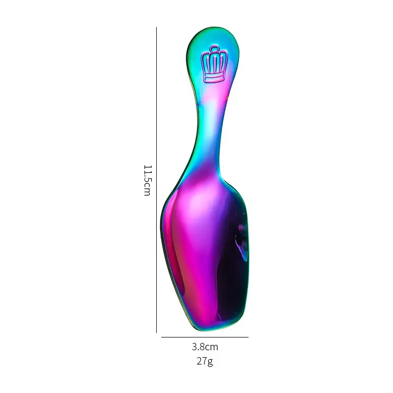304 Stainless Steel Short Handle Spoon with Crown Design - Image 4