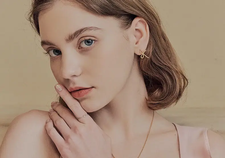 Korean Style Hollow Bow Earrings 925 Silver — feature 22