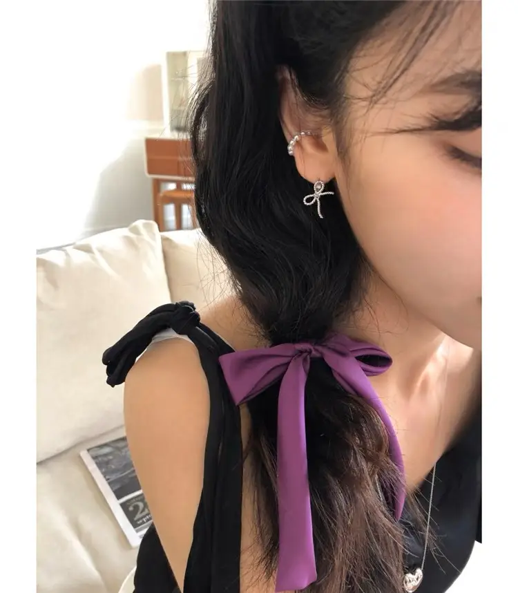 Korean Style Hollow Bow Earrings 925 Silver — feature 23