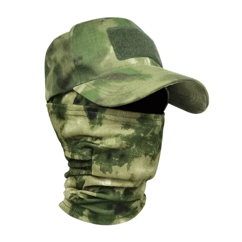Cross Border Camo Baseball Cap Mask Outdoor Mountaineering Hunting Fishing Sunscreen Cap Tactical Army Fan Baseball Cap