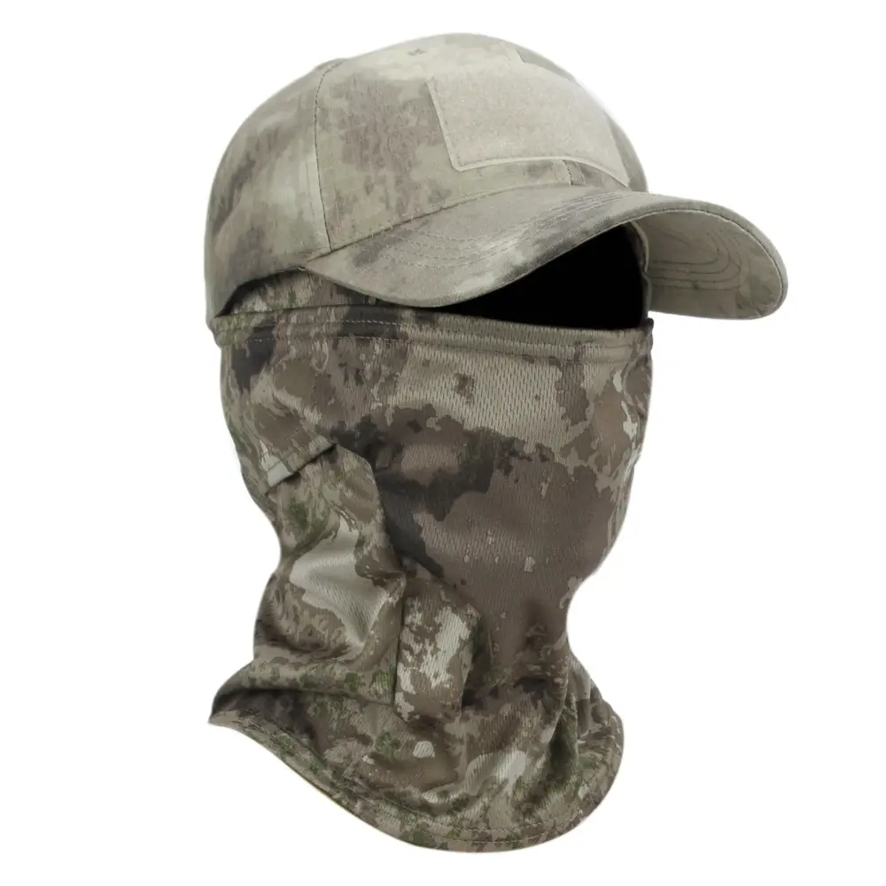 Cross Border Camo Baseball Cap Mask Outdoor Mountaineering Hunting Fishing Sunscreen Cap Tactical Army Fan Baseball Cap