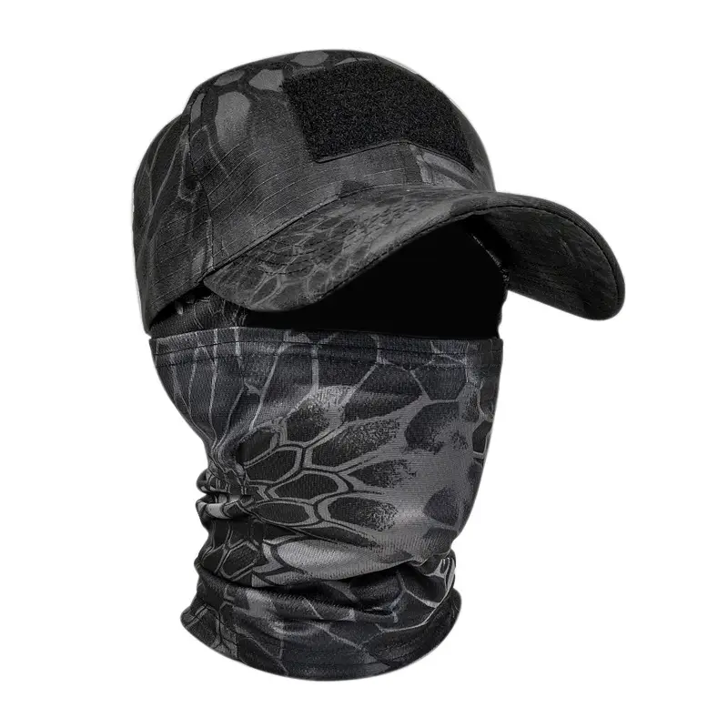 Cross Border Camo Baseball Cap Mask Outdoor Mountaineering Hunting Fishing Sunscreen Cap Tactical Army Fan Baseball Cap
