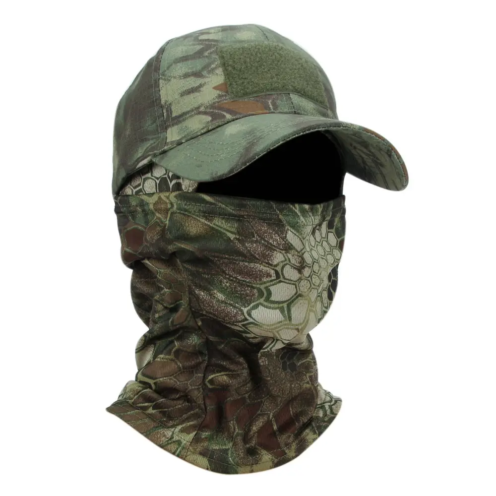 Cross Border Camo Baseball Cap Mask Outdoor Mountaineering Hunting Fishing Sunscreen Cap Tactical Army Fan Baseball Cap