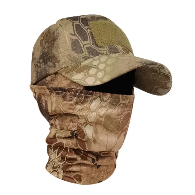 Cross Border Camo Baseball Cap Mask Outdoor Mountaineering Hunting Fishing Sunscreen Cap Tactical Army Fan Baseball Cap