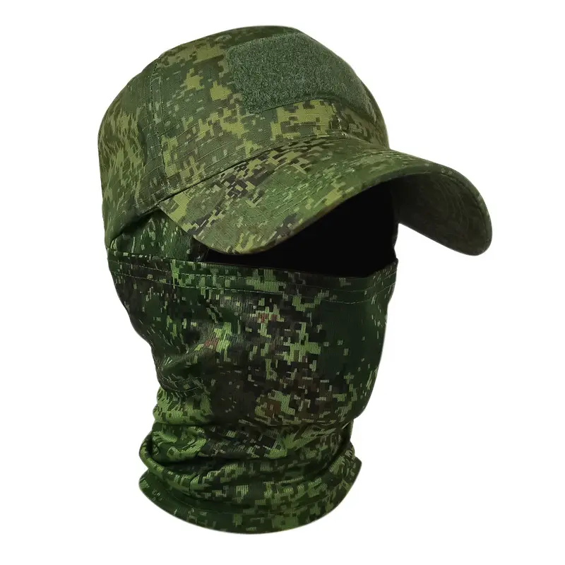 Cross Border Camo Baseball Cap Mask Outdoor Mountaineering Hunting Fishing Sunscreen Cap Tactical Army Fan Baseball Cap