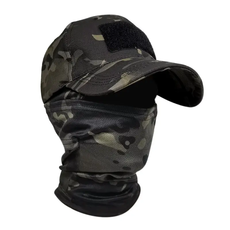 Cross Border Camo Baseball Cap Mask Outdoor Mountaineering Hunting Fishing Sunscreen Cap Tactical Army Fan Baseball Cap
