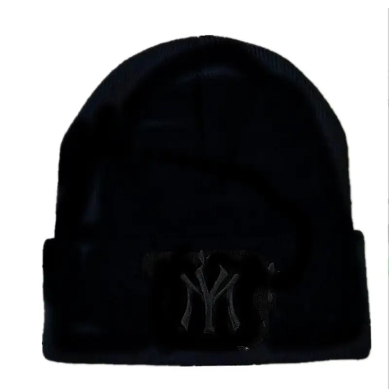 Men's Black Embroidered Wool Beanie 70g Warm Winter Hat — feature 3