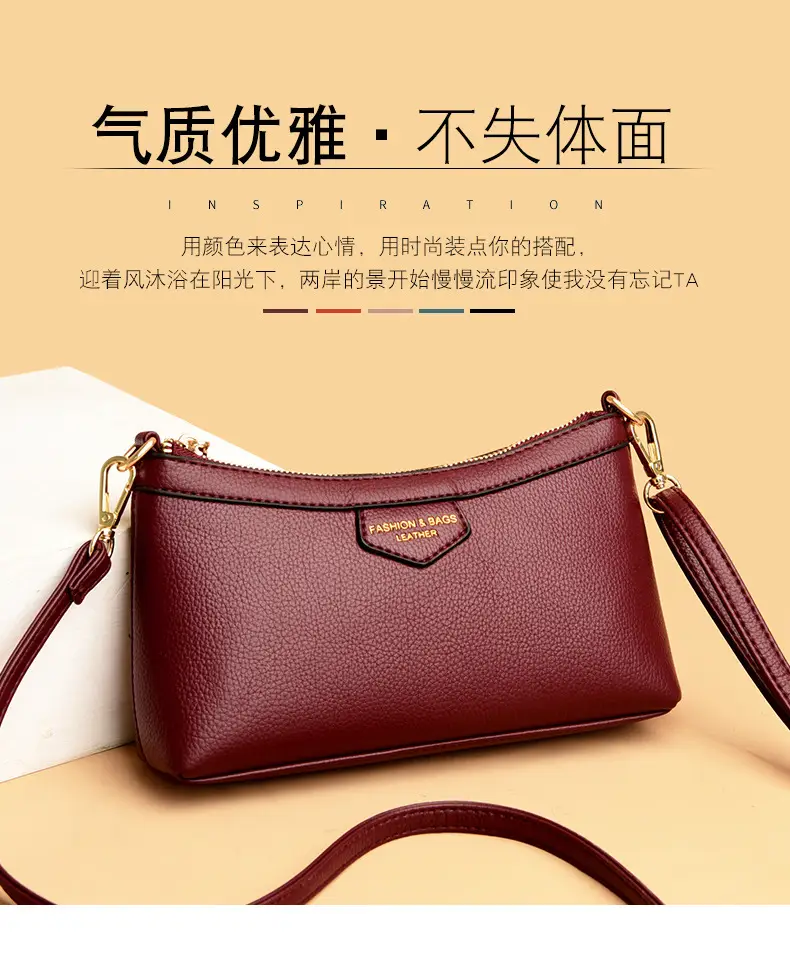 Practical Gift Bag for Mom 2025 New Summer Middle-Aged Women Small Shoulder Bag Versatile Elegant Crossbody Bag — feature 1