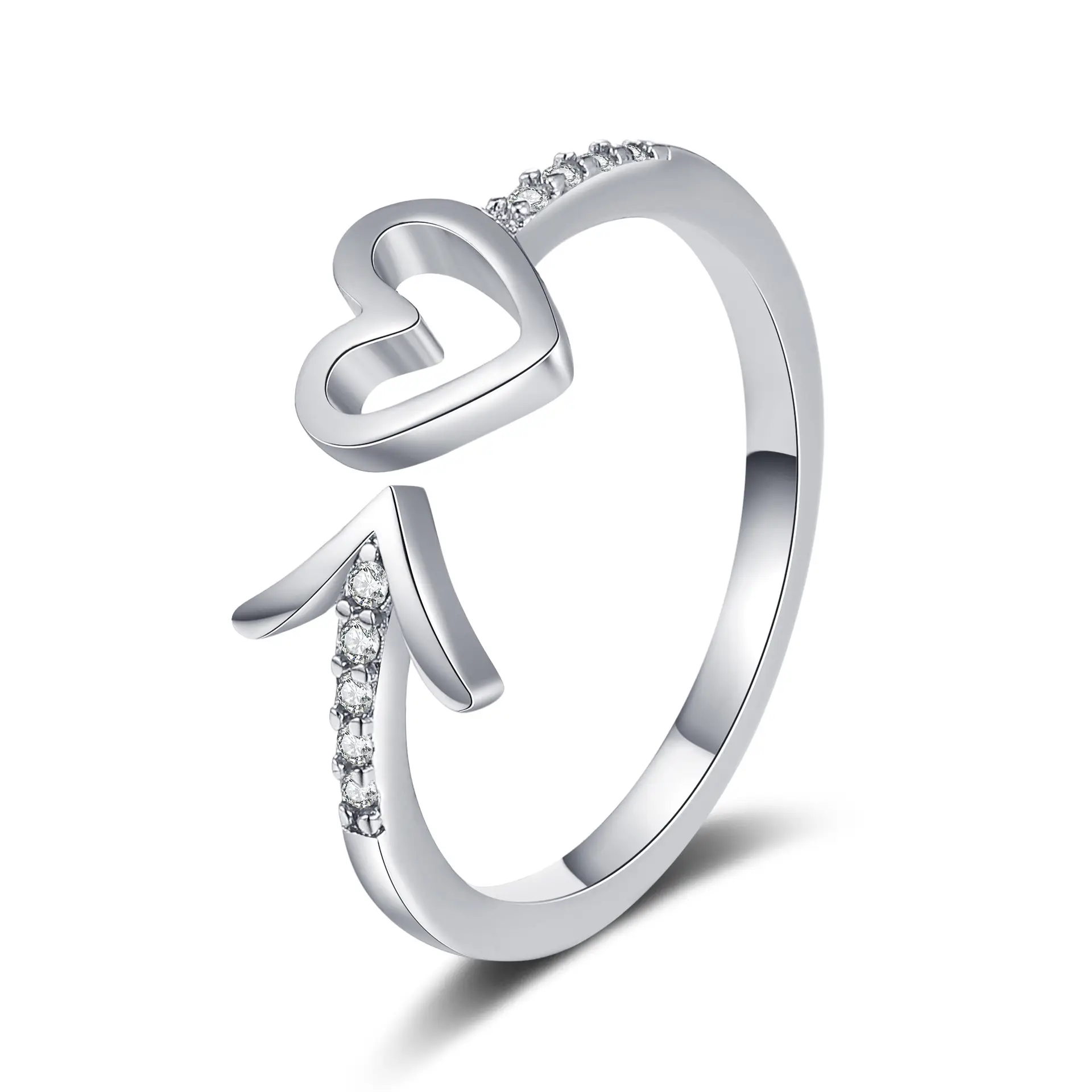 Women's Open-mouth Diamond Ring Silver Gold Design - Image 32