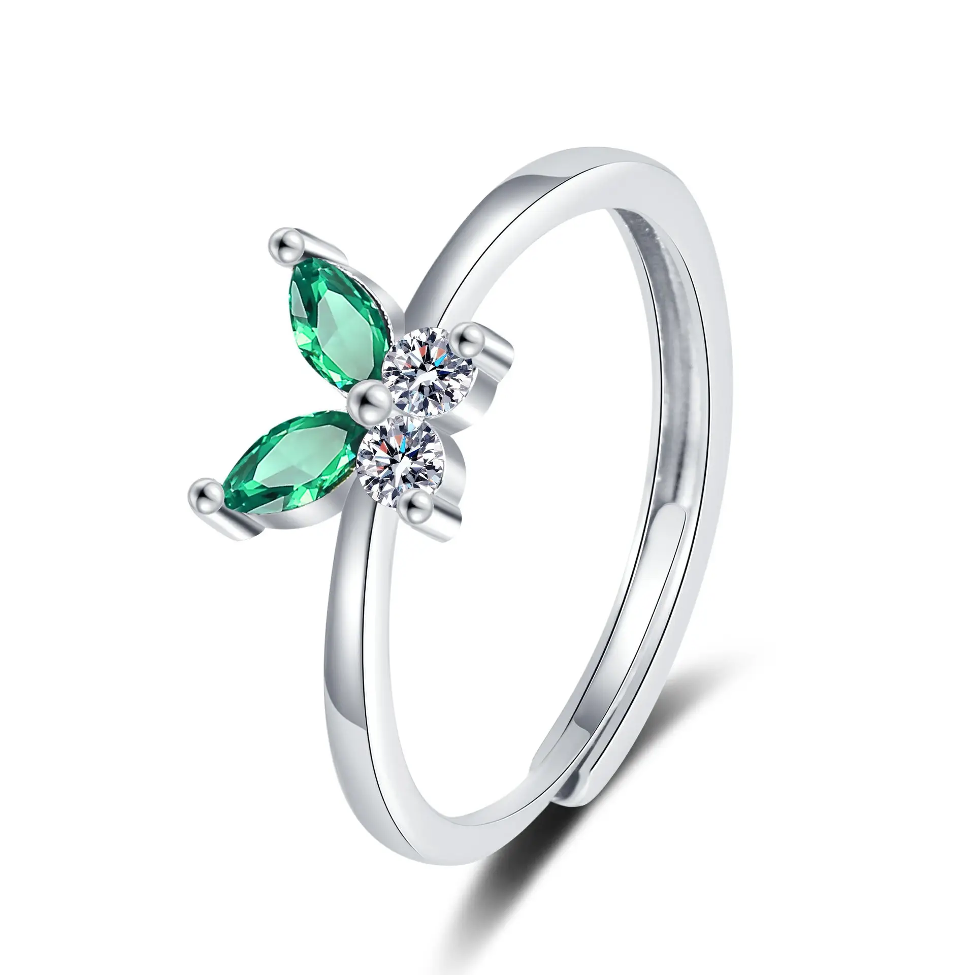 Women's Open-mouth Diamond Ring Silver Gold Design - Image 15