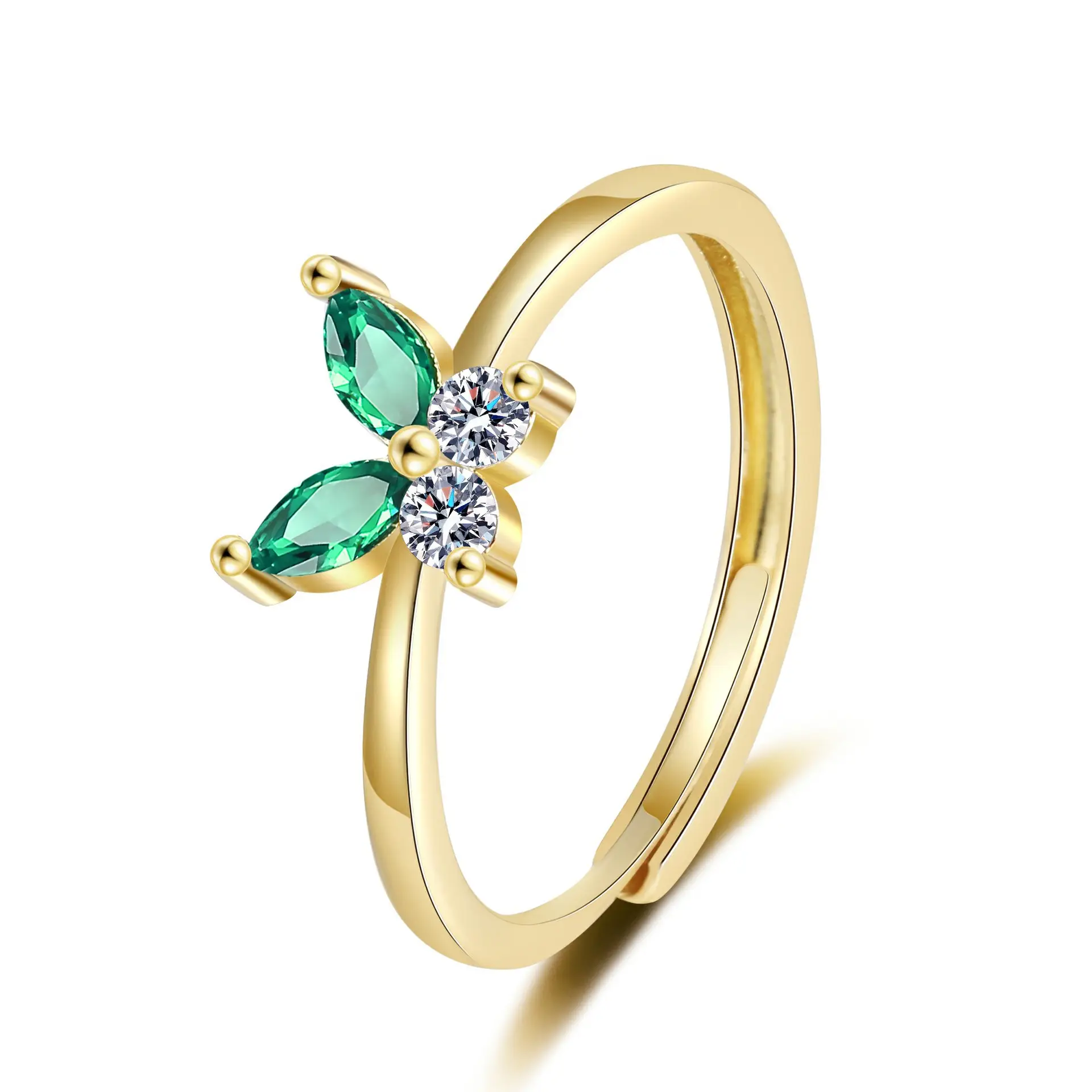Women's Open-mouth Diamond Ring Silver Gold Design - Image 16
