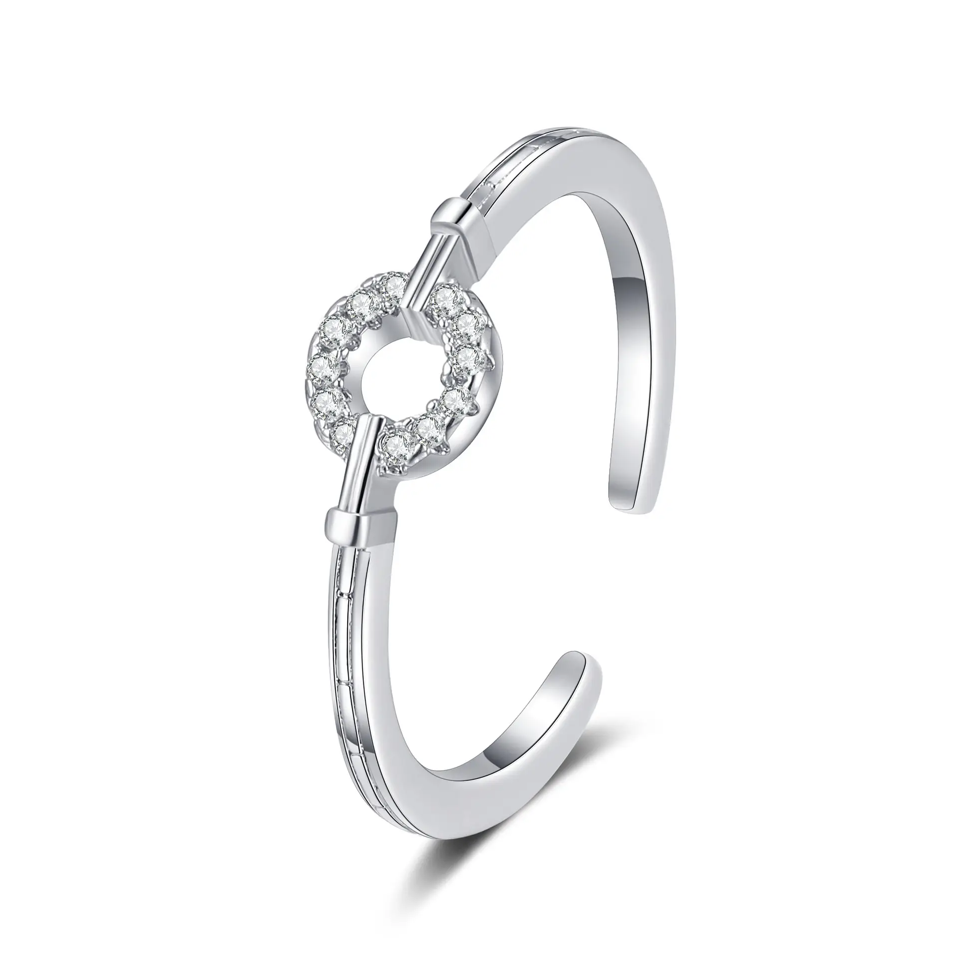 Women's Open-mouth Diamond Ring Silver Gold Design - Image 21