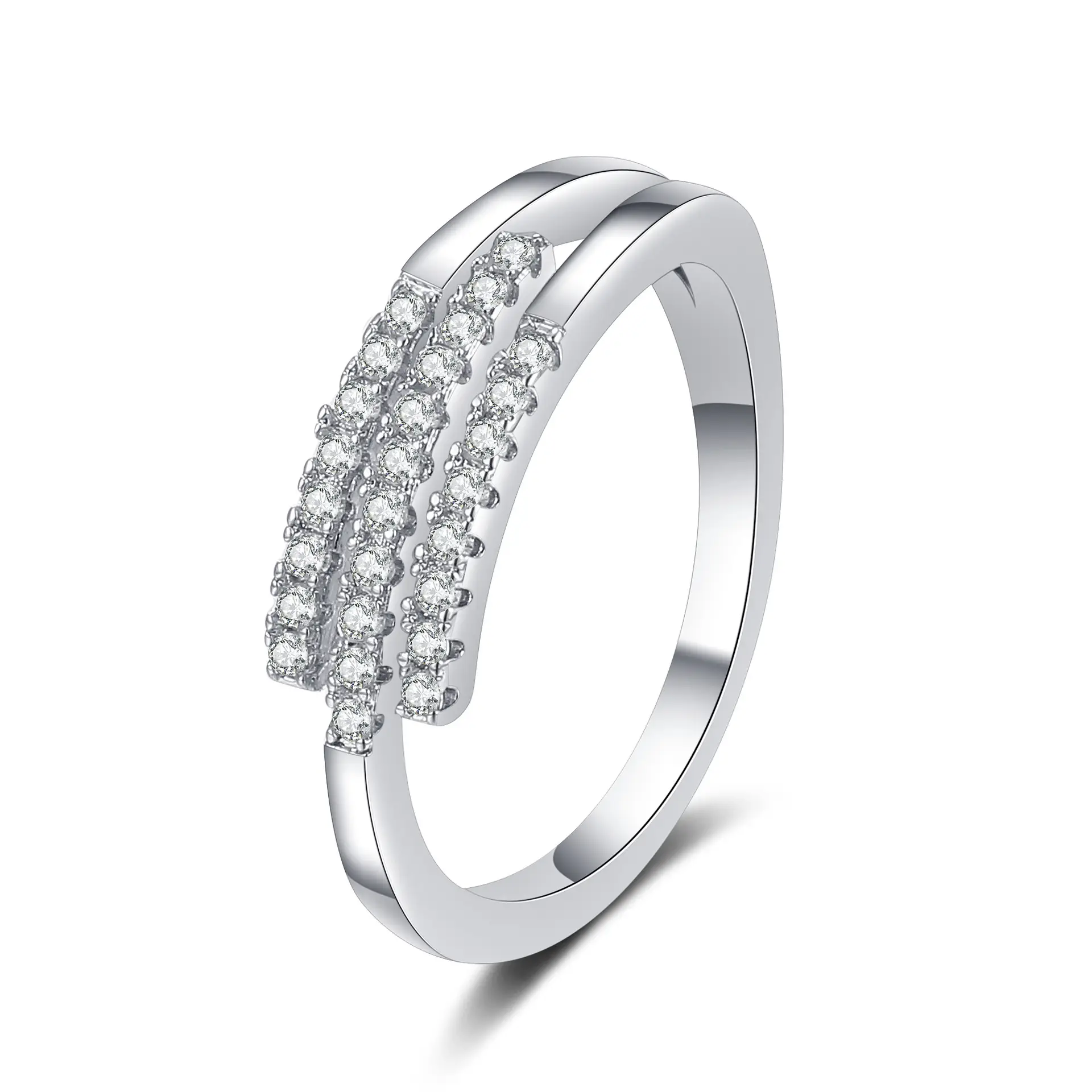 Women's Open-mouth Diamond Ring Silver Gold Design - Image 25