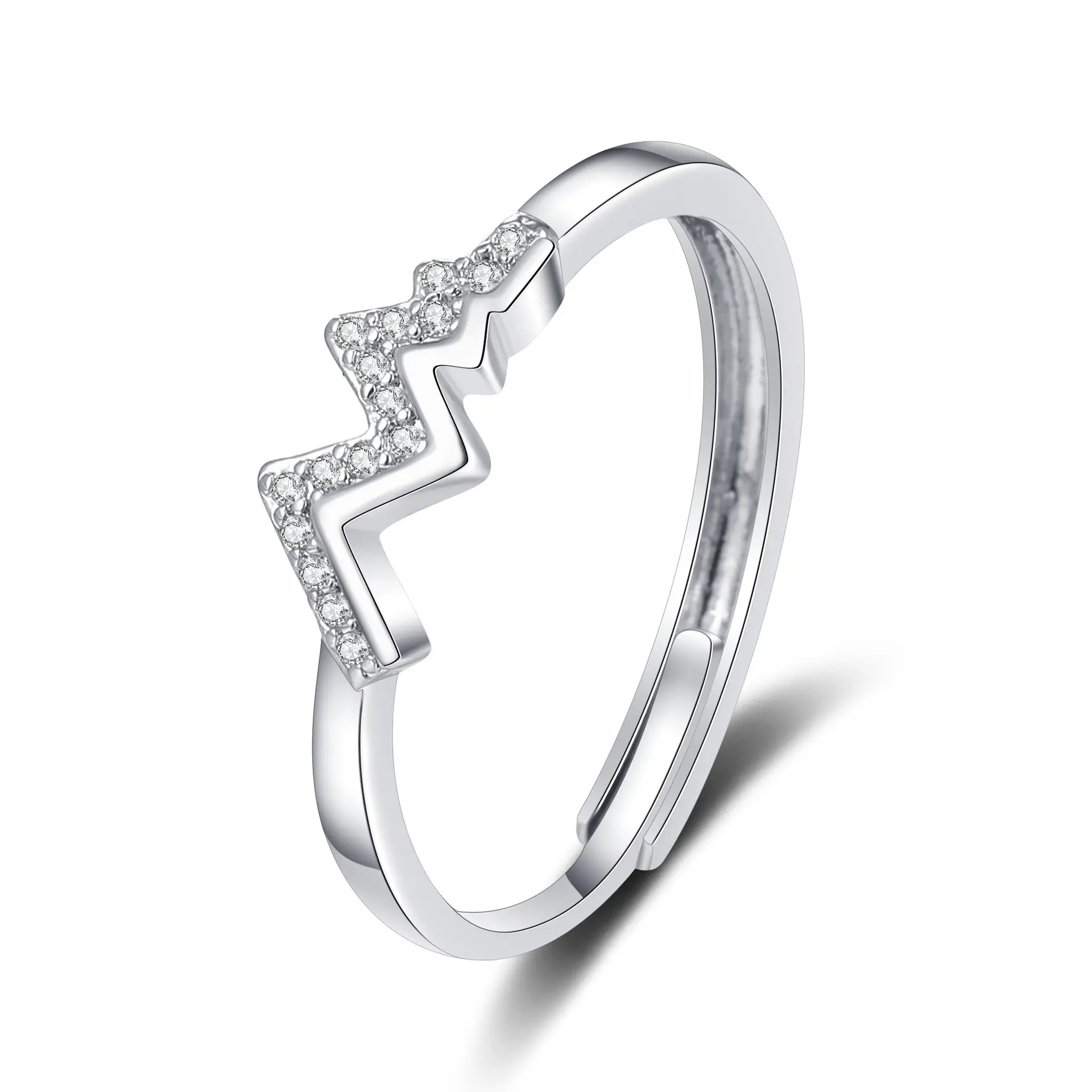 Women's Open-mouth Diamond Ring Silver Gold Design - Image 28