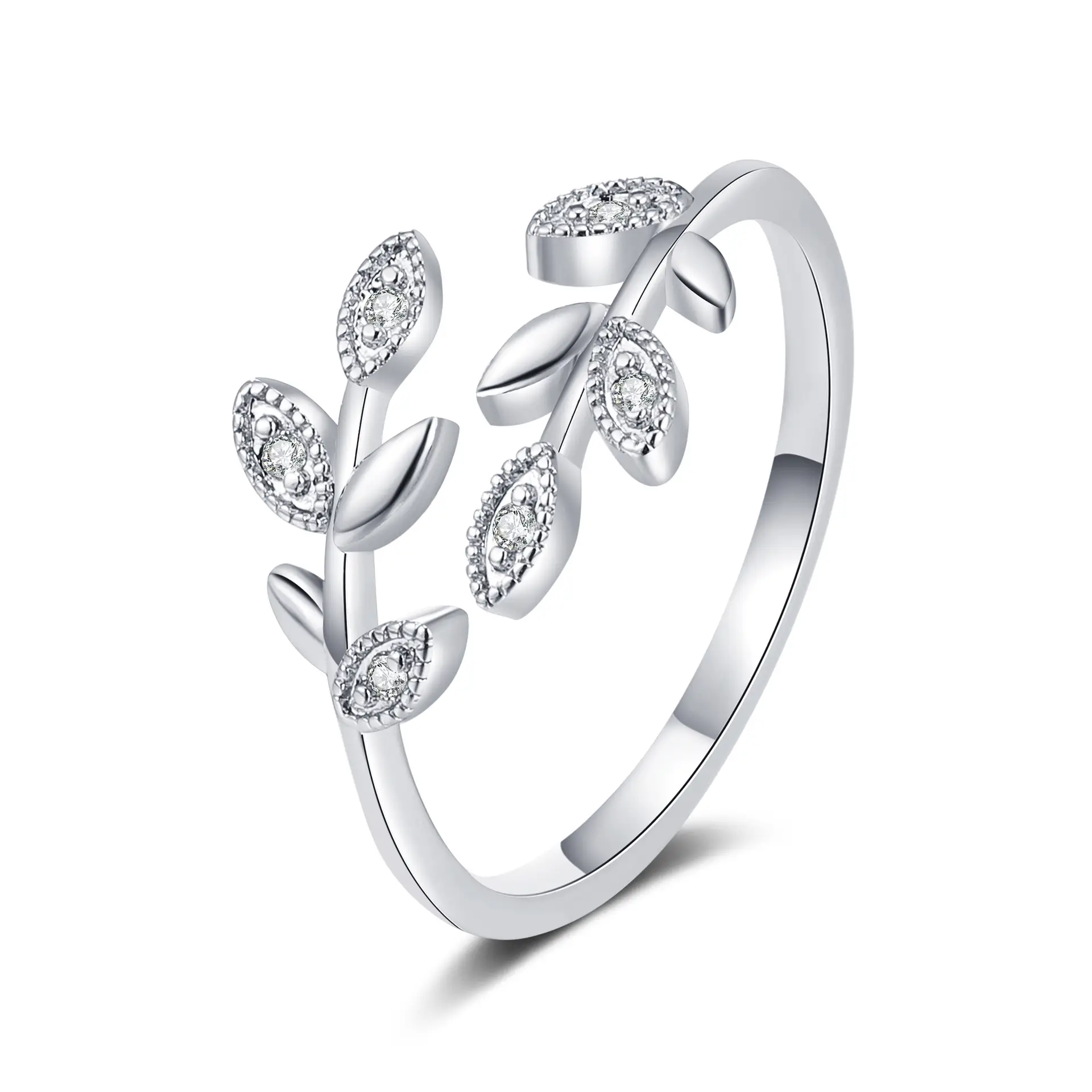Women's Open-mouth Diamond Ring Silver Gold Design - Image 3