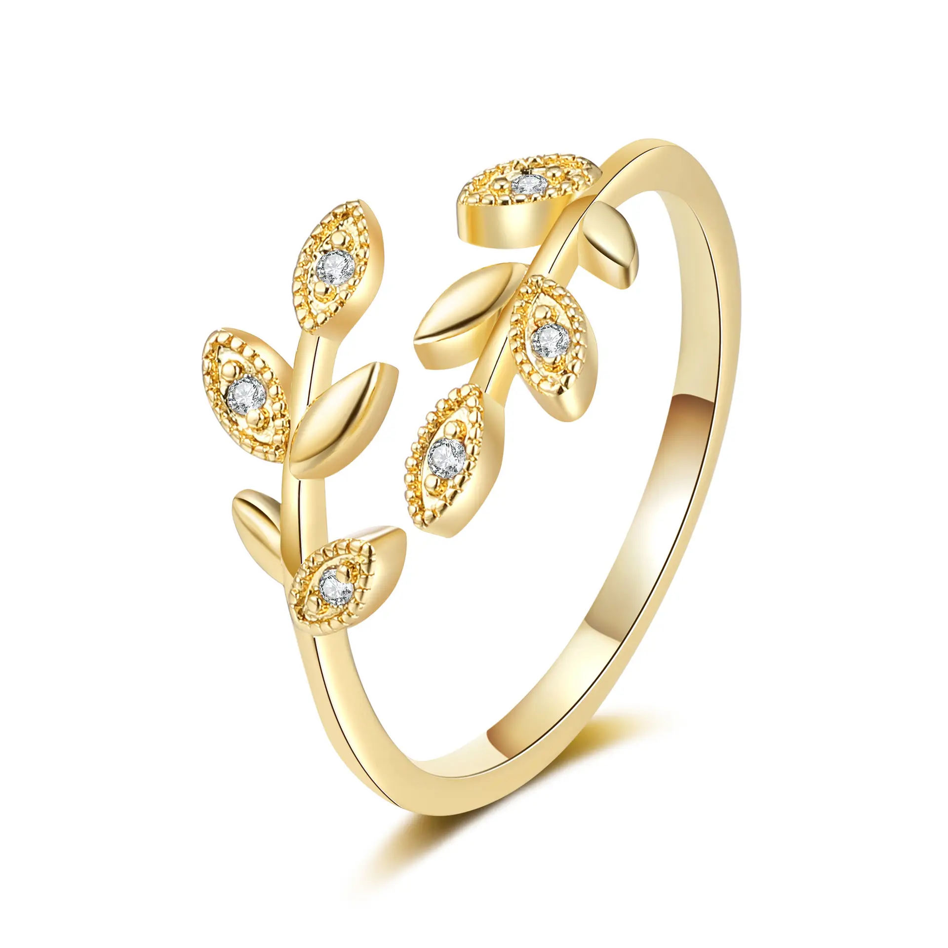 Women's Open-mouth Diamond Ring Silver Gold Design - Image 4