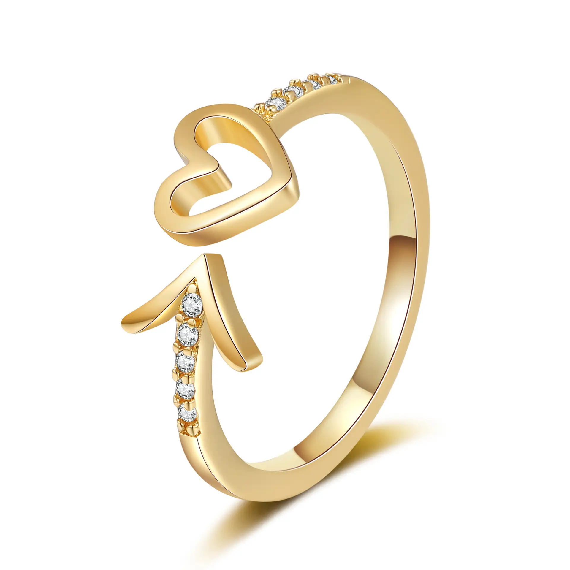 Women's Open-mouth Diamond Ring Silver Gold Design - Image 6