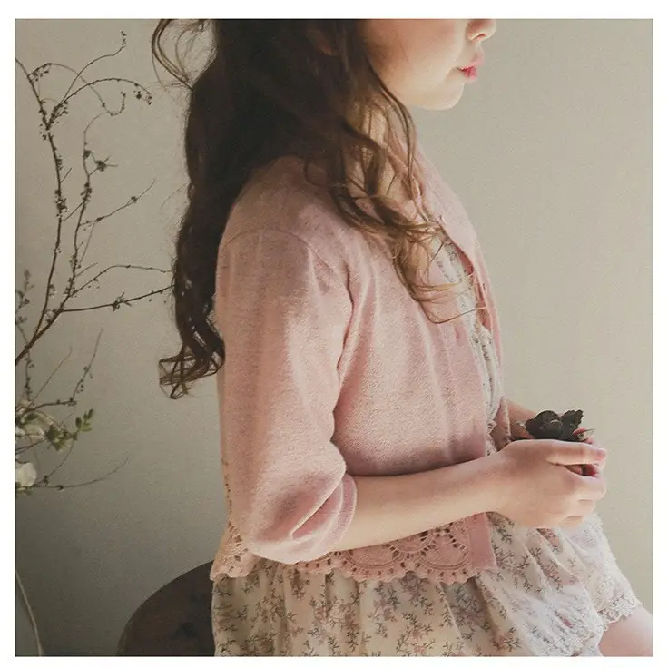 Korean 2025 Girl's Knitted Cardigan Summer Lace Dress - Image 4