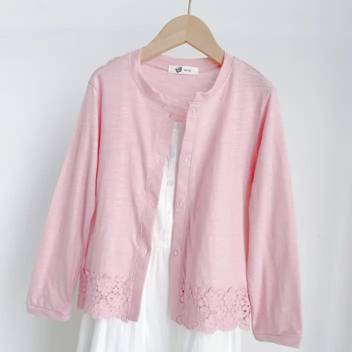 Korean 2025 Girl's Knitted Cardigan Summer Lace Dress - Image 2