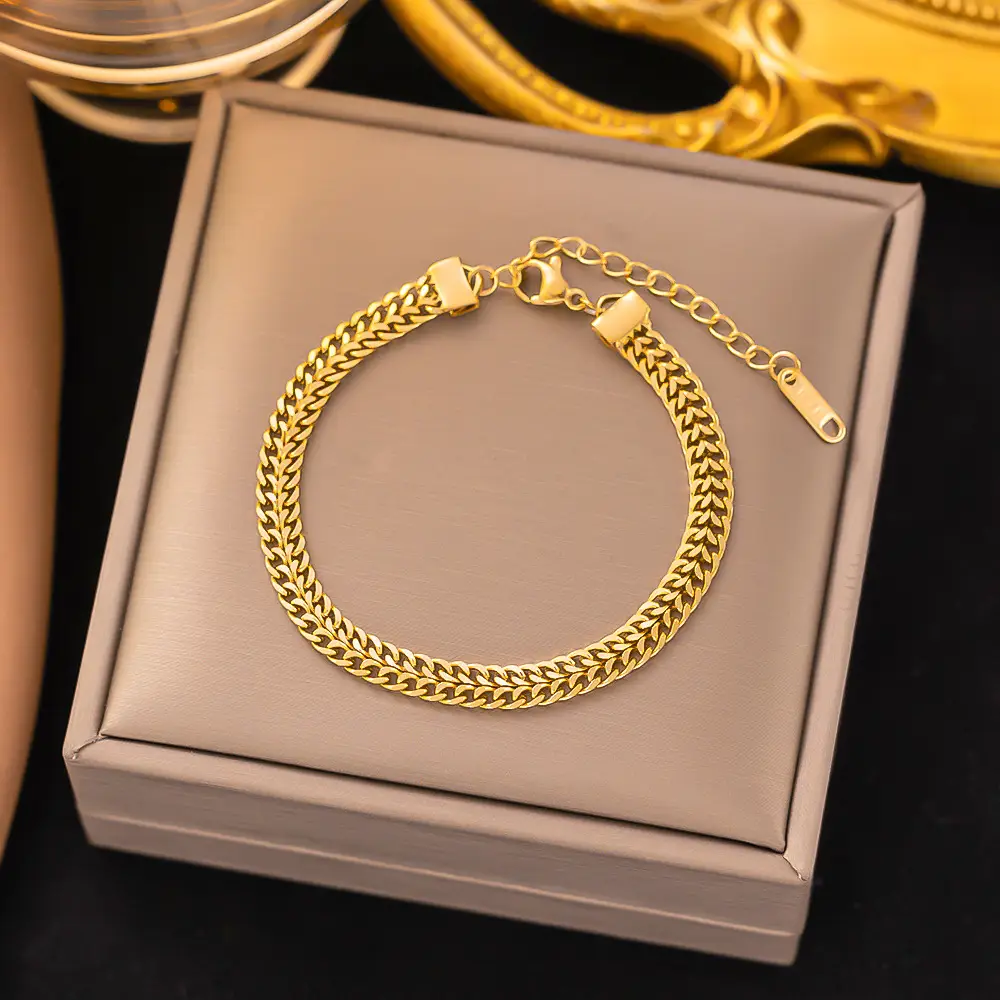 18K Gold Hard Chain Necklace for Women - Image 2