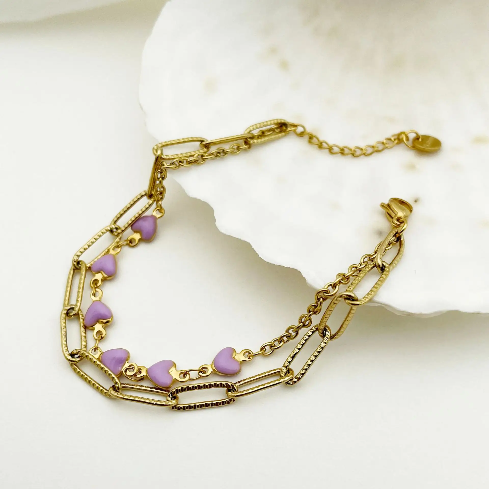 Vintage Gold Chain Bracelet with Colorful Stones — feature 5