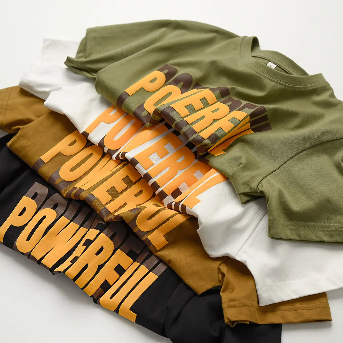 Children Cotton Letter T-Shirt Loose Sweat Wicking Summer Wear - Image 7
