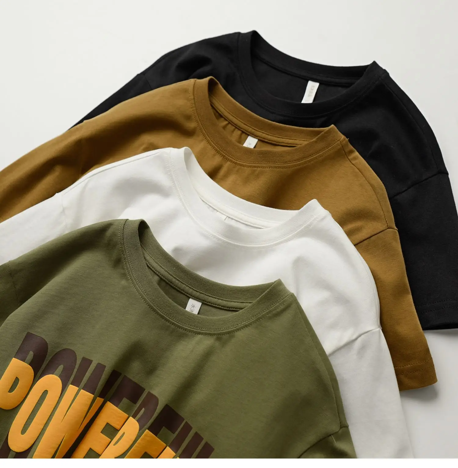 Children Cotton Letter T-Shirt Loose Sweat Wicking Summer Wear — feature 4