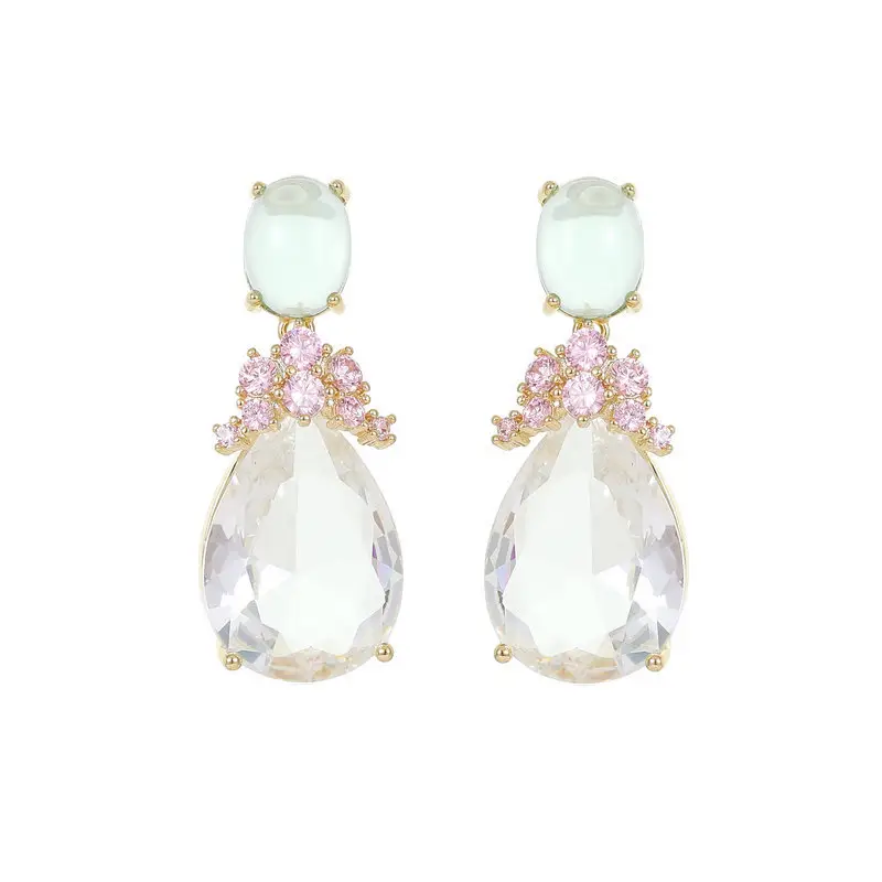 S925 Silver Zircon Drop Earrings Wholesale