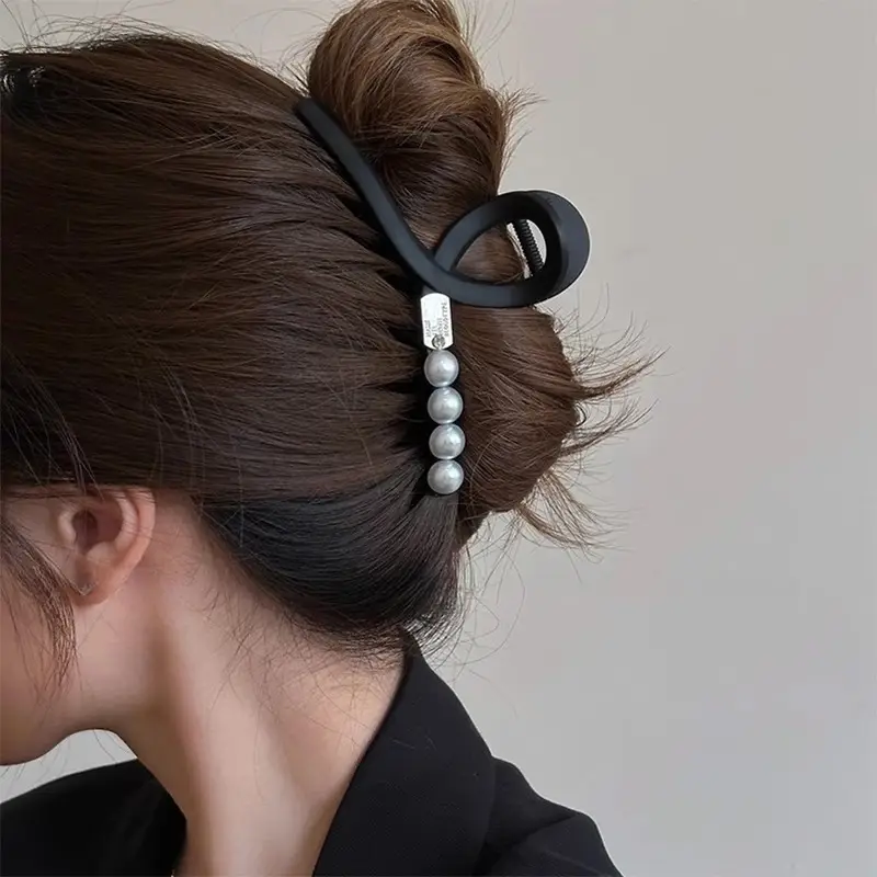 Black Pearl Hairpin for Women High-Grip Updo Clip - Image 6