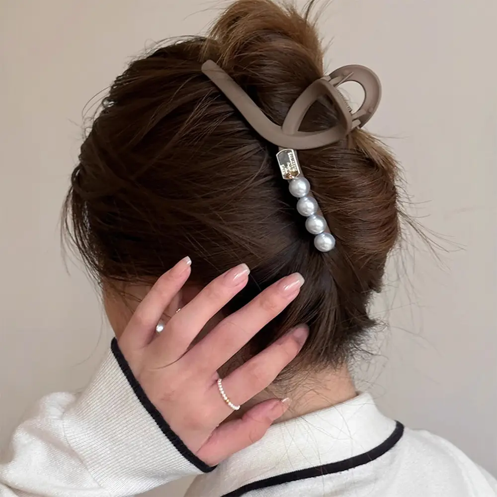 Black Pearl Hairpin for Women High-Grip Updo Clip - Image 8