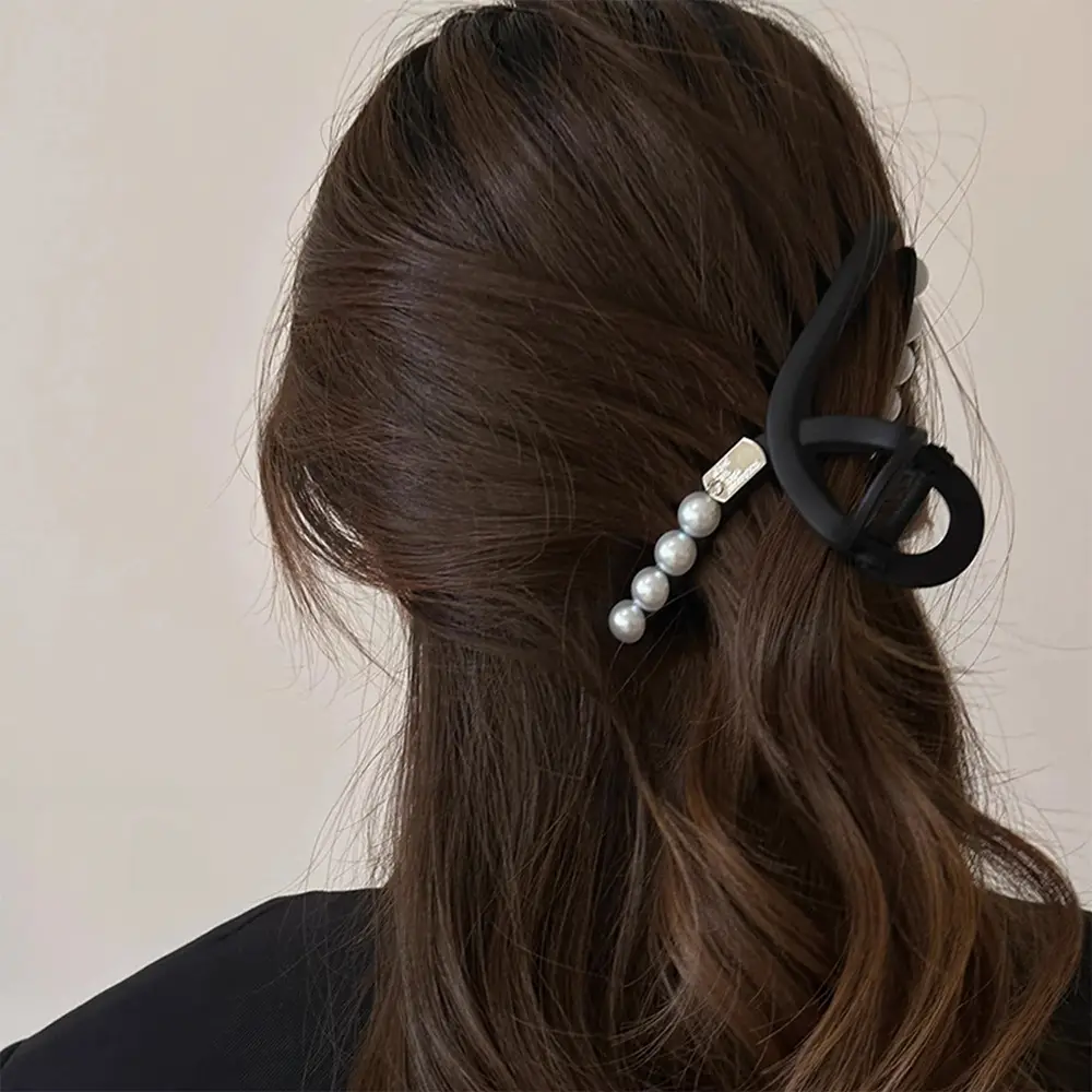 Black Pearl Hairpin for Women High-Grip Updo Clip - Image 9