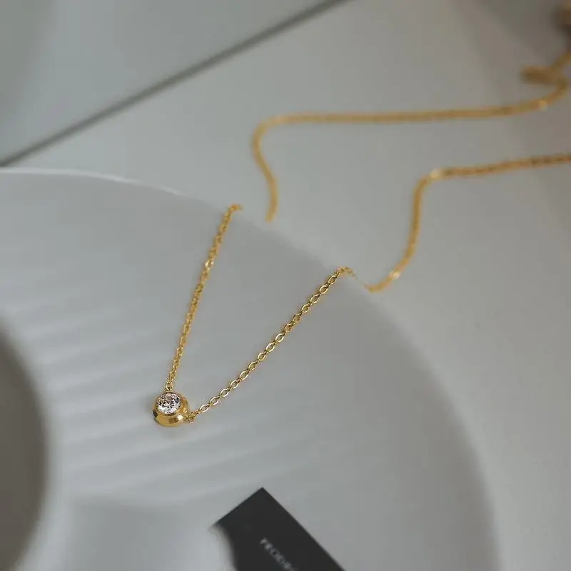 European American Cross Border Mini Diamond Titanium Necklace - Image 2