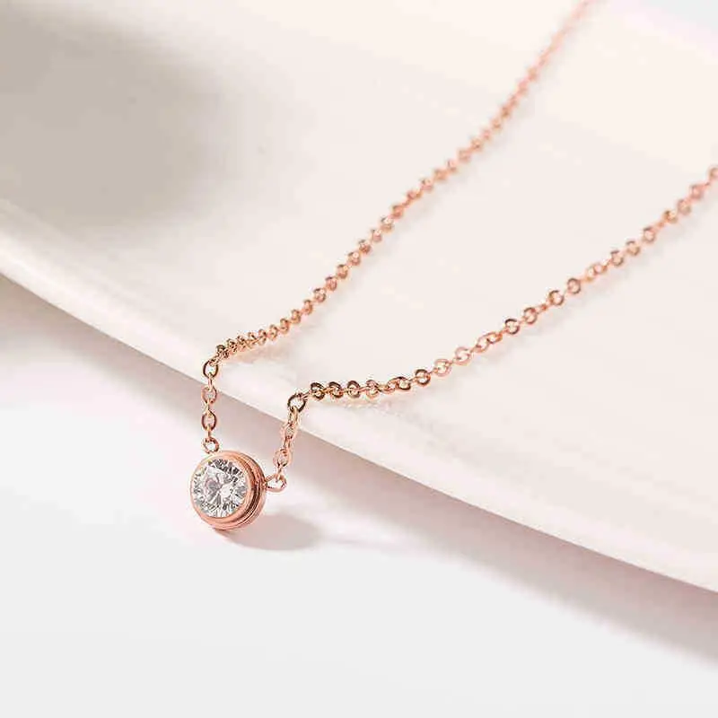 European American Cross Border Mini Diamond Titanium Necklace - Image 3