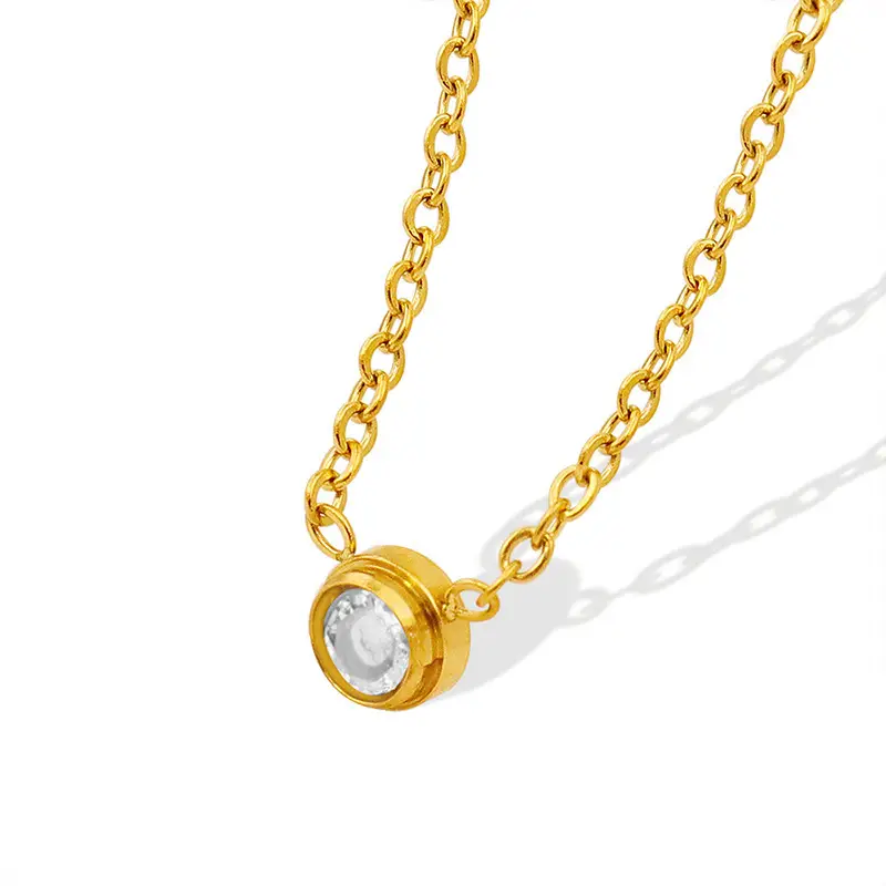 European American Cross Border Mini Diamond Titanium Necklace - Image 4