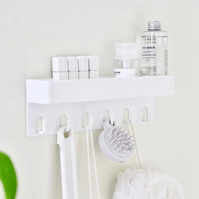 White Wall-Mounted Key Holder Rack for Bedroom Bathroom - Image 4