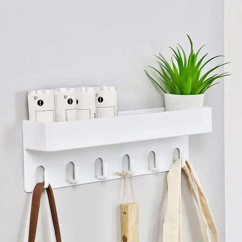 White Wall-Mounted Key Holder Rack for Bedroom Bathroom - Image 5