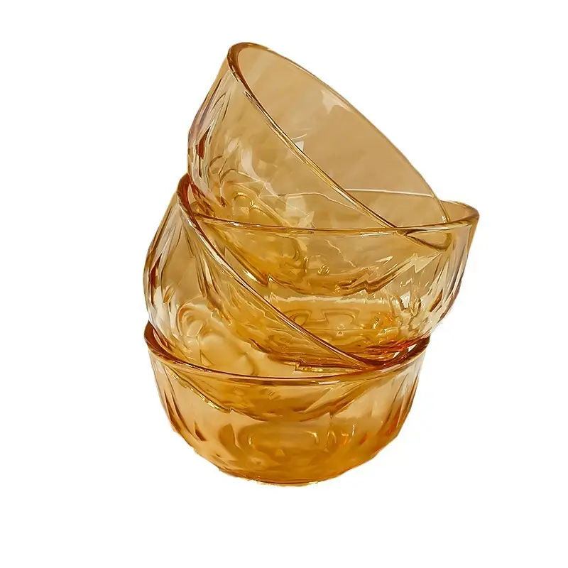 Amber Glass Bowl for Microwave High Temperature Resistant Household Noodle Bowl Salad Bowl Rice Bowl Soup Bowl Tableware Set