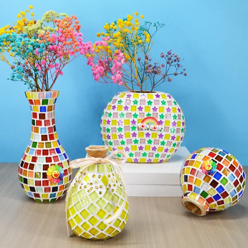 Children's Colorful Mosaic Vase Decor Set