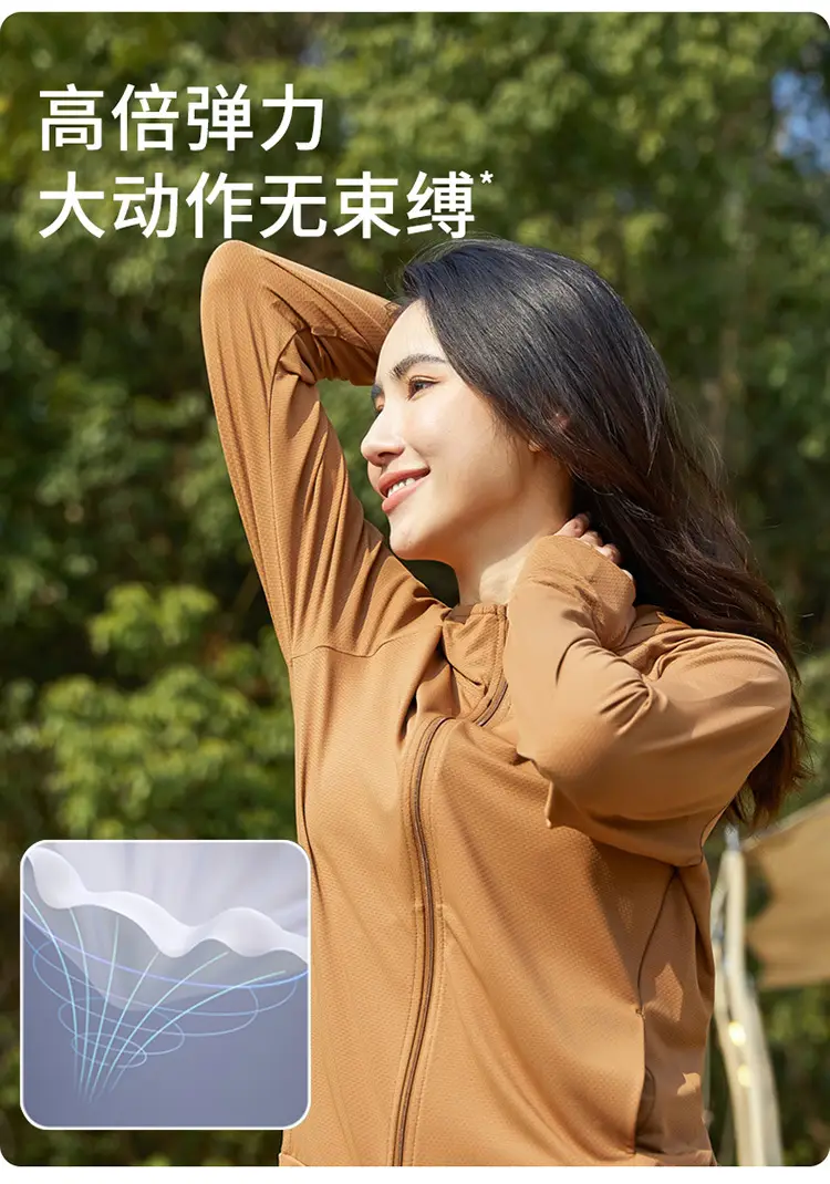 Women Ice Silk Sunscreen Jacket Cream Yellow — feature 10