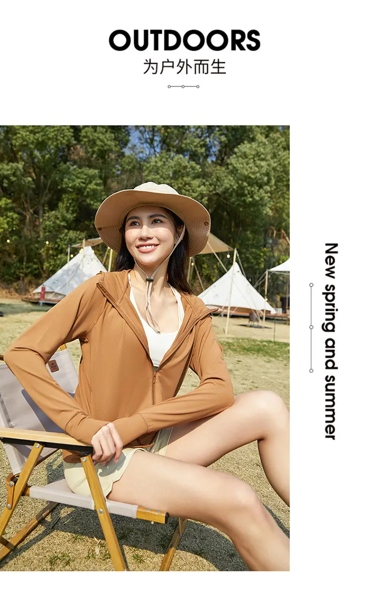 Women Ice Silk Sunscreen Jacket Cream Yellow — feature 23