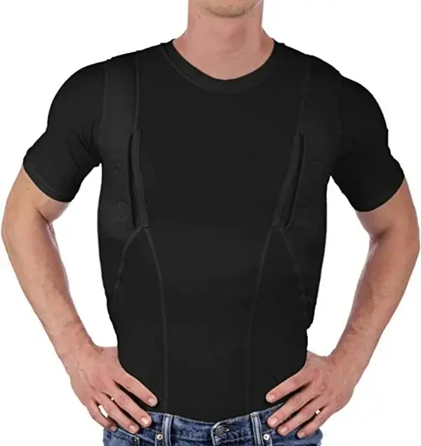 2025 Summer Cross-Border Men's Blue Hidden Holster T-Shirt — feature 8