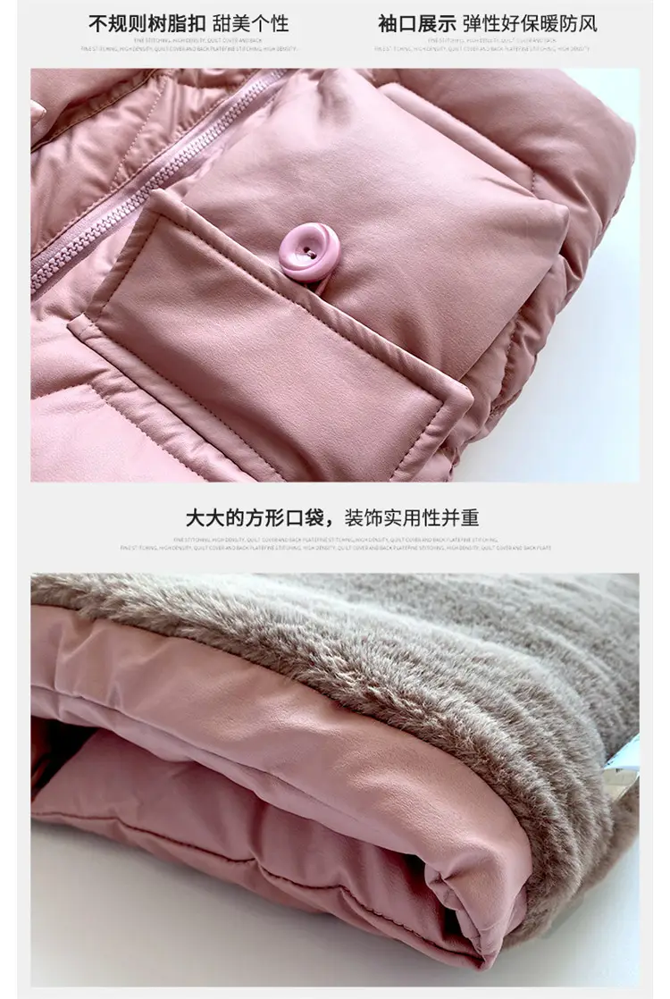 New Winter Girls Red Hooded Coat Medium Large Kids — feature 7
