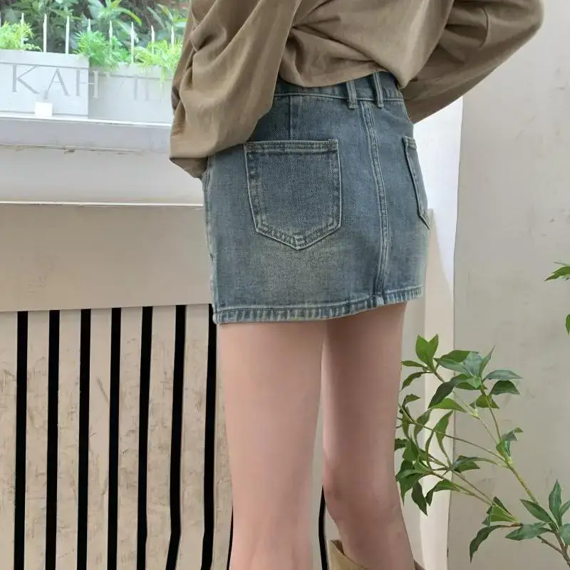 Women Denim High Waist Skirt Set Summer — feature 2