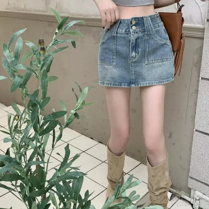 Women Denim High Waist Skirt Set Summer — feature 6