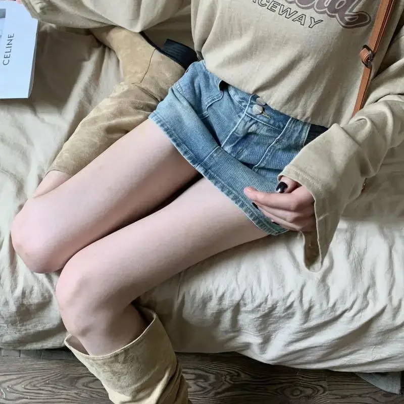 Women Denim High Waist Skirt Set Summer — feature 7