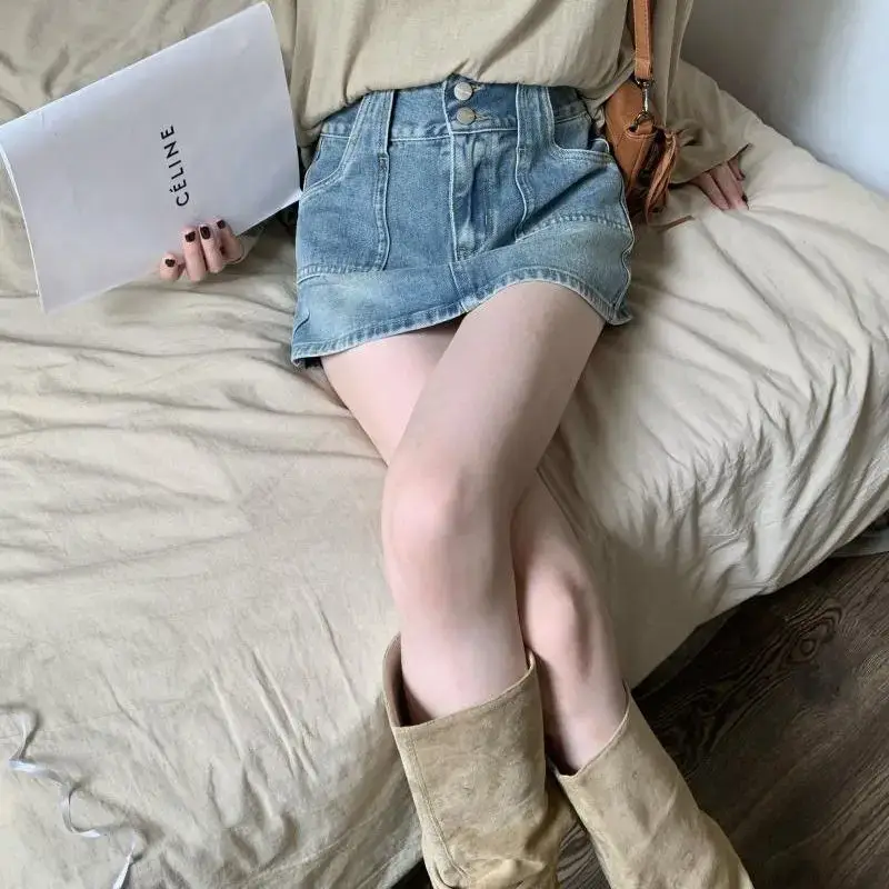 Women Denim High Waist Skirt Set Summer — feature 8
