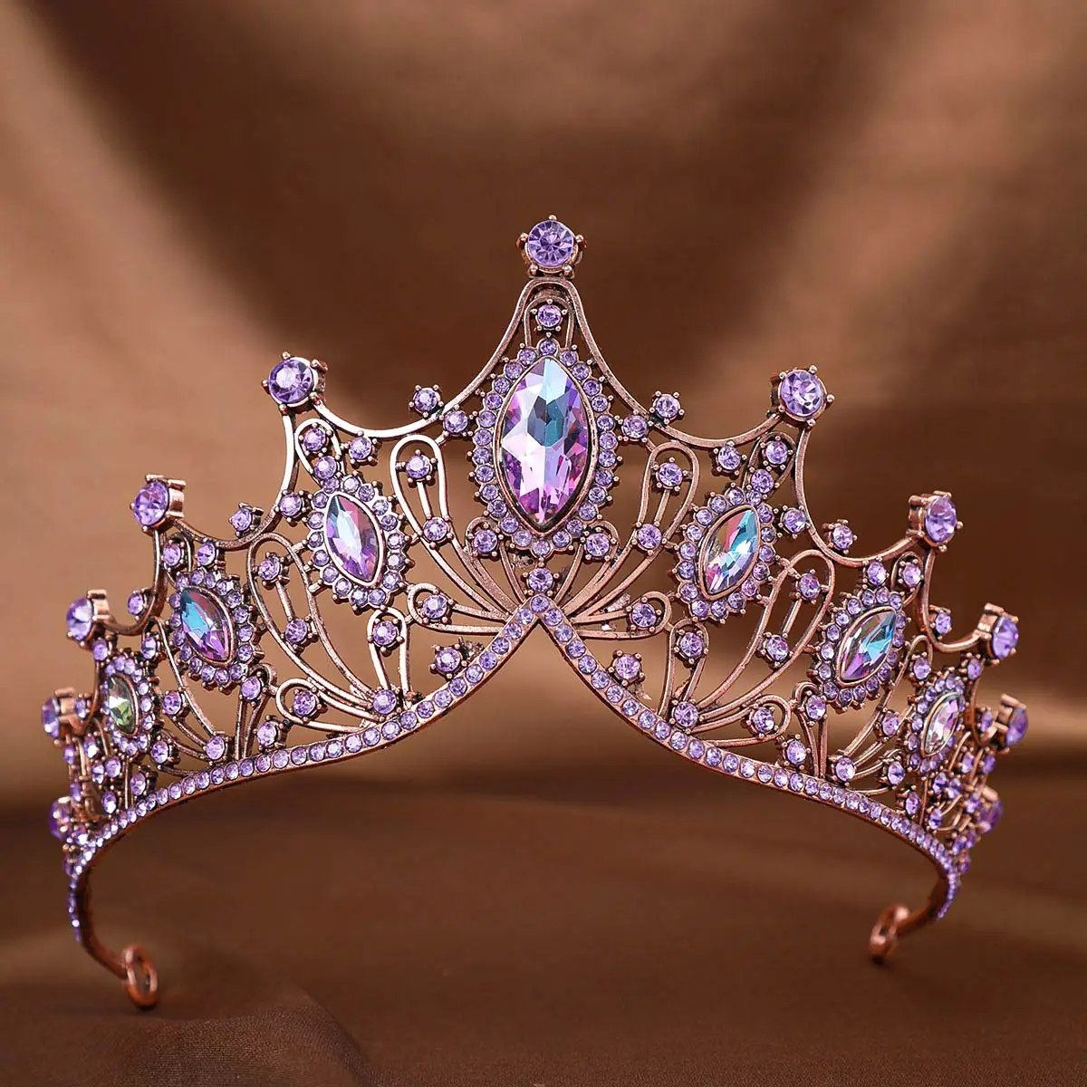 Red Rhinestone Baroque Crown for Women Wedding Hair Accessory - Image 21