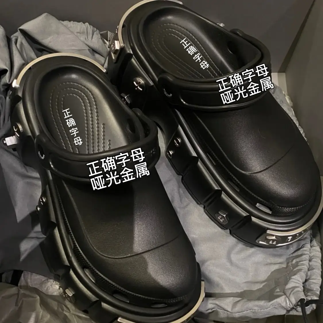 Cross-Border Platform Sandals with Metal Studs Black White — feature 22