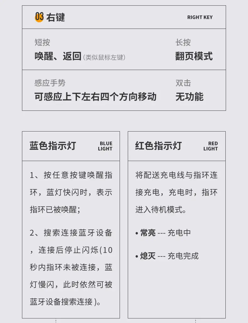 Bluetooth Smart Ring Remote Control with Selfie Page Flip — feature 17